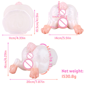 Masturbador Masculino de Doble Canal Estilo Conejo de Fantasía, Juguete Erótico de Silicona Inspirado en Animales para la Vida Sexual Masculina - Product Image 5