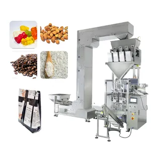 Automatic high efficiency rice coffee beans snack food flat bottom bag with valve filling packing machine
