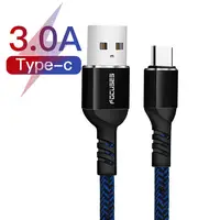 Fokussiert USB-Typ-C-Kabel Premium-Nylon-Geflecht USB-A, um das Schnell ladekabel Typ C für das Galaxy S10 Note 8-Ladekabel zu USB-C
