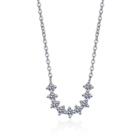 Collier pendentif en argent 925 avec moissanite en forme de cœur, chaîne en câble, style romantique, design souriant, pierres scintillantes, bijoux tendance