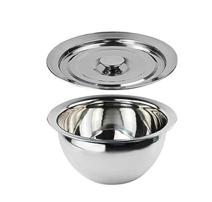DFU237 5L 6L 7.5L Stainless Steel Deep Ball round food container bowl <b>pan</b> pot with <b>lid</b> - Product Image 1
