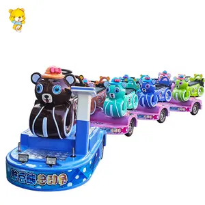 Shopping Mall Amusement Park Electric Trackless Train Cute Bear Carousel Train With 5 Carriages Outdoor Kid Train