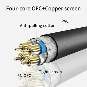 สายสัญญาณเสียง HIFI <span class=keywords><strong>RCA</strong></span> ตัวผู้ ต่อ XLR ตัวผู้ แบบ OFC สีดำและสีเหลือง พร้อมปลั๊กชุบทอง สำหรับไมโครโฟน แอมป์ มิกเซอร์ ลำโพง DVD - Product Image 6