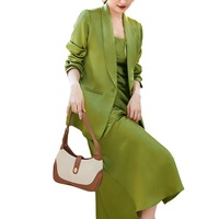 Vêtements Haute Couture, robe à col mandarin, blazer en soie importé de Chine, broderie à la main, blazer socialite pour femmes
