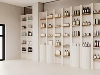Meubles de magasin de cosmétiques respectueux de l'environnement Magasin de parfums Décoration Design Affichage pour maquillage Comptoir Vitrine