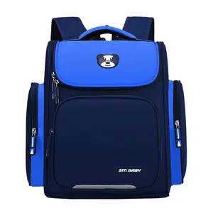New Simple Children's Luminous School Bag Blue Black Teen Boys Square Backpack School Bag