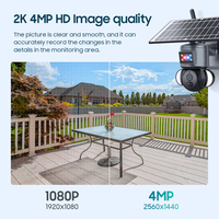 Caméra solaire Sectec HD 4MP 4G avec carte Sim 6W 2K IP 66 Caméra réseau PTZ dôme de vitesse domestique CCTV extérieure intelligente avec projecteurs
