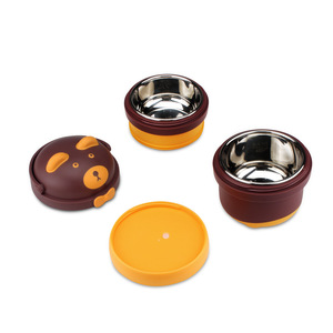 <span class=keywords><strong>MAIMAI</strong></span> - Juego de Tazón y Cuchara Infantil de Acero Inoxidable 304, Aislado, Antiderrames, de Dos Niveles, con Diseño de Ciervo y Tapa de Plástico - Product Image 4
