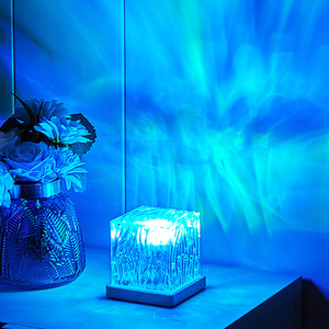 16 colores romántico dinámico Aurora noche luz onda proyección luz hogar techo decoración cristal lámpara de mesa - Product Image 4