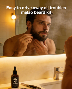 Kit Completo OEM 6 en 1 para el Crecimiento de la Barba - 2 Aceites para Barba, Bálsamo, Peine de Doble Cara, <span class=keywords><strong>Derma</strong></span> Roller y Bolsa de Viaje, Set de Cuidado de la Barba - Product Image 5