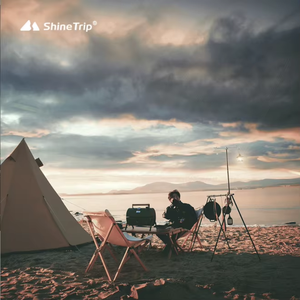 Support de camping extérieur en alliage d'aluminium suspendu corde à <span class=keywords><strong>linge</strong></span> pique-nique triangle support de lampe pour la randonnée et le camping - Product Image 4