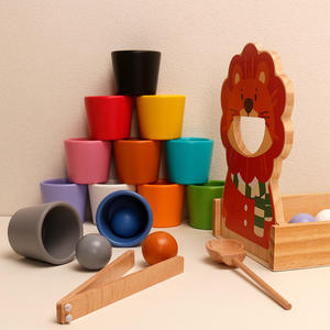 Juguete Educativo de Madera Multifuncional para Niños, Juego de Clasificación de Bolas de 12 Colores, Juego de Alimentación, Edades 4-6, Empaquetado en Caja de Color - Product Image 2