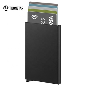 TILONSTAR TVC400 Elegante Slim Automático Pop Up Bank Card Case Aluminio ID Titular de la tarjeta de crédito con función de bloqueo RFID - Product Image 1