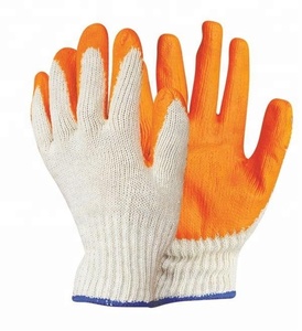 Gants de jardin en coton <span class=keywords><strong>orange</strong></span>, <span class=keywords><strong>latex</strong></span>, tricotés en coton, paume en caoutchouc, revêtement en <span class=keywords><strong>latex</strong></span> - Product Image 1