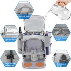 Expédition rapide grande capacité sac à dos isolé écologique réutilisable pique-nique sac isotherme à la mode <span class=keywords><strong>couverture</strong></span> bouteilles été - Product Image 3
