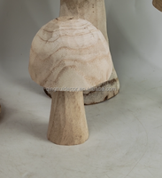 Champignon en bois fabriqué en usine 9,5xH13cm pour la décoration de la maison, présentation sur table, une seule pièce