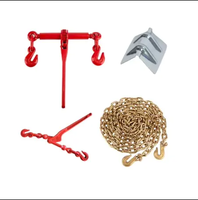 Ensemble de camion à plat Ensemble de chaîne de sangle de treuil Enrouleur de sangle de reliure Livré avec bâche et cordon élastique ainsi que protection d'angle de barre de treuil