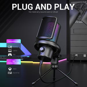Microphone USB filaire professionnel ZTU40 pour jeux, <span class=keywords><strong>carte</strong></span> <span class=keywords><strong>son</strong></span> compatible, streaming en direct, <span class=keywords><strong>micro</strong></span> <span class=keywords><strong>studio</strong></span> professionnel - Product Image 4
