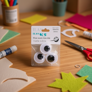 Adesivo per occhi Ilan da 30 mm per artigianato e progetti fai da te - Product Image 3