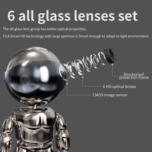 Yikoo Hotsale Alta Qualidade Bonito Robô Segurança CCTV Câmera 720P 1080P Inteligente <span class=keywords><strong>IP</strong></span> Movimento Rastreamento Robô Câmera de Rede WiFi - Product Image 4