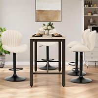 Chaise de bar rotative moderne à durabilité exceptionnelle avec tabouret de bar à coussin souple en cuir réglable et restaurant à dossier haut