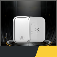 Sonnette sans fil de haute qualité, alimentée par énergie solaire, écologique, cinétique, sans batterie, design minimaliste blanc, son clair, étanche