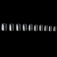 Faux ongles carrés courts, 10 tailles avec double taille pour une utilisation accrue, extensions d'ongles en gel