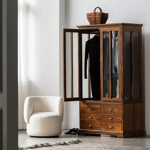 Muebles de Dormitorio Modernos Tallados a Mano, Ecológicos, de Madera de Teca Africana Sólida, Armario de Madera de Alcanfor para Uso en Hoteles - Product Image 6