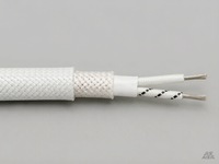 Fil et câble thermocouple plat KX-GTG-G avec conducteurs Ni-Cr/Ni-Si et gaine en fibre de verre enduite de résine de silicone