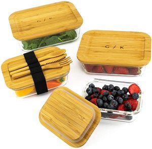 Recipientes de almacenamiento de alimentos de vidrio con Eco amigable - Product Image 1