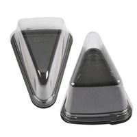 Contenants jetables personnalisés en PET pour desserts triangulaires, boîtes d'emballage individuelles pour cheesecake en plastique avec couvercles transparents