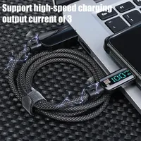 Cable USB Tipo C de Carga Rápida de 100 W, USB 3.0, PVC, Pantalla LED Digital, para Teléfono Móvil, Macbook, Tableta, 1.2 M