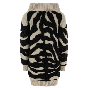 Abito Maglione Lungo in Maglia a Collo Alto con Motivo Tigre 3D Floccato Color Avena - Fornitore Verificato dal Guangdong, Cina - Product Image 2