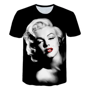 Cosplay Tee Nieuwe T-shirt Custom Logo Marilyn Monroe Print T-shirts Voor Mannen Met Korte Mouwen Fashion Supima Katoenen T-shirt