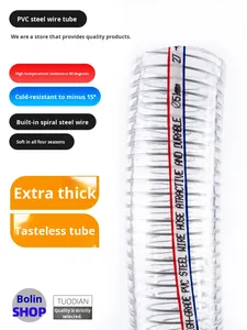Modèle épaissi de 25 <span class=keywords><strong>mm</strong></span> en PVC renforcé de fil d'<span class=keywords><strong>acier</strong></span>, transparent, résistant à l'huile, au gel et aux hautes températures - Product Image 2