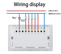 Ventilador Tuya del Reino Unido y La UE y 4 Gang Light Smart WiFi Voice Control remoto Switch Panel de vidrio Funciona con Google Home Alexa