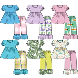 Cô Gái Bán Buôn Boutique Quần Áo Hai Mảnh Thiết Đáng Yêu Bé Gái Trang Phục Mùa Hè Dễ Thương Kids Phục Sinh Trang Phục