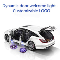 Phares LED TCYATO pour voiture, projecteur 3D, lampe à diode lumineuse, éclairage à induction infrarouge, logo de voiture personnalisé, éclairage de porte