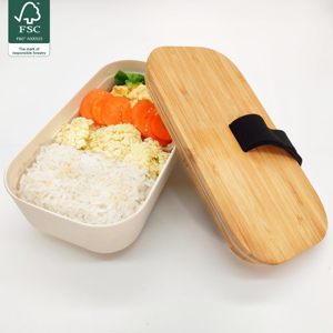Boîte à lunch <span class=keywords><strong>Bento</strong></span> pour enfants en bambou de conception OEM avec couvercle sur planche à découper en bambou Boîte à <span class=keywords><strong>bento</strong></span> japonaise - Product Image 1