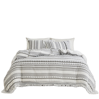 Parure de lit de luxe Super King Single Queen en 100% polyester 300 fils/cm², écologique, toutes saisons, avec housse de couette et draps tissés, en promotion