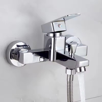 Robinet de douche de salle de bain chromé en gros robinet mural à double trou robinets d'eau chaude et froide mitigeurs