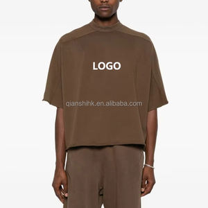 Camiseta negra Vintage con hombros caídos desteñidos, camiseta personalizada con estampado de algodón 100% para hombre, camiseta cuadrada de gran tamaño lavada del fabricante - Product Image 4