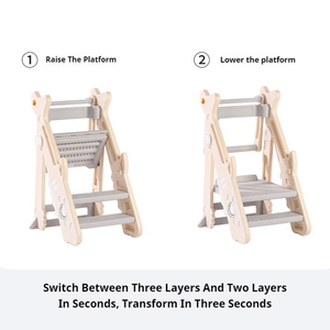 Dobrável ajustável Toddler Kids <span class=keywords><strong>Step</strong></span> Stool Bath Standing <span class=keywords><strong>Ladder</strong></span> Baby Helper Kitchen Plastic Children Learning Tower - Product Image 4