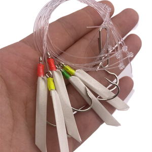 Hameçons de pêche pieuvre Sabiki, plate-forme de calmar, crochets de ficelle, Tube de guirlandes de plumes pour hareng Texas plate-forme pêche en mer à la traîne thon - Product Image 5