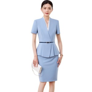 Hotel Uniforms Women Short Sleeve Suit Set Professional Workwear For Receptionists Cashiers Summer 2025 - Product Image 5