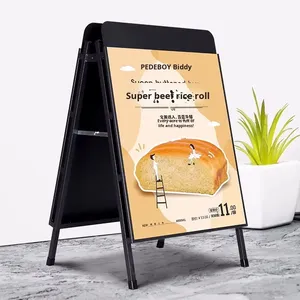 ขาตั้งป้ายโฆษณาโลหะแบบถอดได้สำหรับร้านกาแฟและร้านชานม ใช้สำหรับป้ายโฆษณากลางแจ้ง รุ่น <span class=keywords><strong>KT</strong></span> Design - Product Image 3