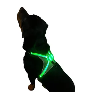 USB Wiederauf ladbare Sichtbarkeit Reflective Night Walking Verstellbarer No-Pull-Kragen LED Light-Weste Beleuchtungs gurt für Hunde