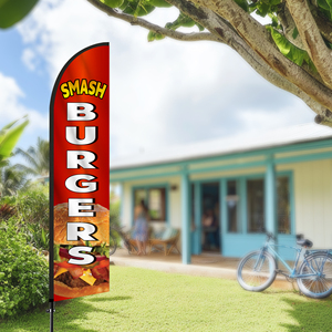 2.5*11.5 FT BURGERS High Quality Custom Feather <b>Flags</b> Beach <b>Flag</b> for Beach Party and Advertising Promotions - Product Image 5