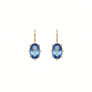 Orecchini Pendenti E4628 in Oro Rosa con Topazio Taglio Ovale, Montatura a Griffe, Classici da Donna per Uso Quotidiano - Product Image 1