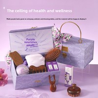 Coffret Cadeau Spa Créatif Minimaliste en Bois pour la Remise des Diplômes, Kit de Bain et de Voyage Bien-être et Auto-soin, Cadeau Transfrontalier Populaire pour Maman